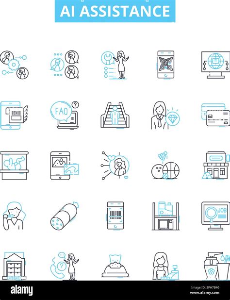 Ai Assistance Vector Line Icons Set Ai Assistance Automation Virtual Voice Assistants