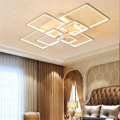 Modern Led Ceiling Light Dimmable Pendant Lamp Living Room Chandelier