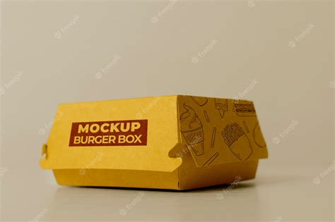 Premium Psd Cardboard Burger Box Packaging Mock Up Design