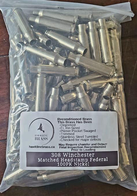 308 Winchester Reconditioned Nickel Federal Headstamp 100pk