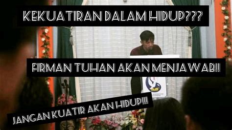 Hal Kekuatiran Dalam Hidup Dan Bagaimana Firman Tuhan Menanggapi Nya