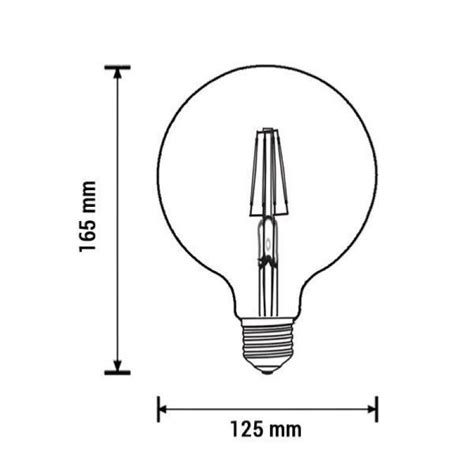 Ampoule Led E27 G125 6 5w Filament Silamp