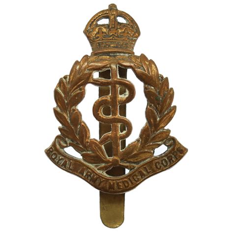 Royal Army Medical Corps R A M C Brass Cap Badge King S Crown