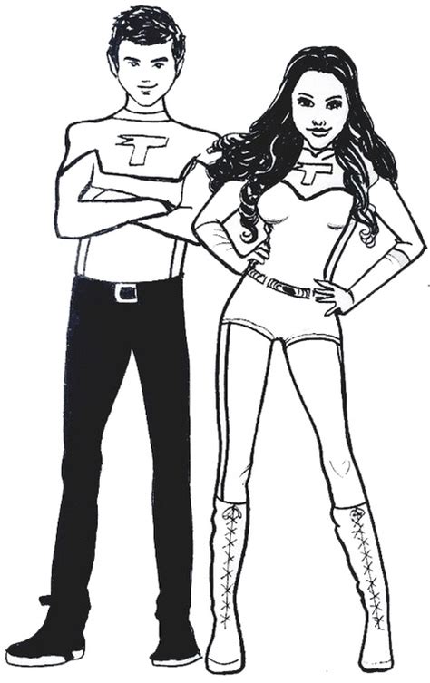 Phoebe And Max From Thundermans Coloring Page For Boys And Girls