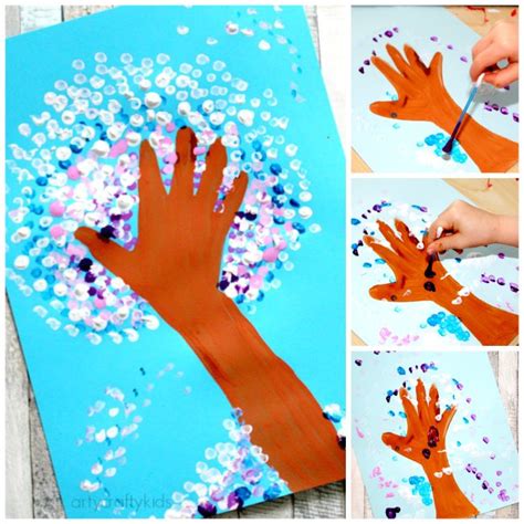 Winter Handprint Tree Arty Crafty Kids