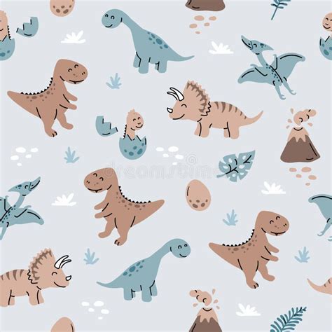 Dinosaures Mod Le Sans Couture Dans Le Style Scandinave Dessin Anim