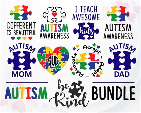 Autism Svg Bundle Autism Awareness Svg Be Kind Svg Autism Etsy In 2021 Autism Autism