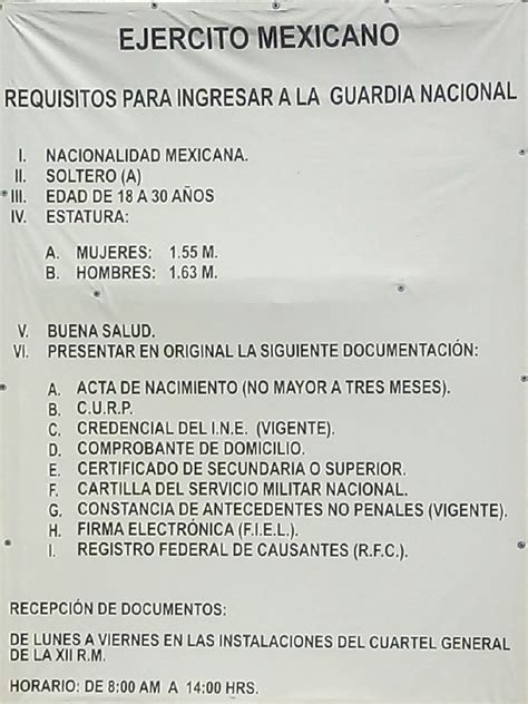 Requisitos Para Ingresar A La Guardia Nacional Pdf