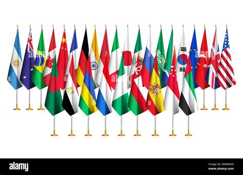 2023 G20 Summit Guest countries flags.G 20 countries flags with guest ...