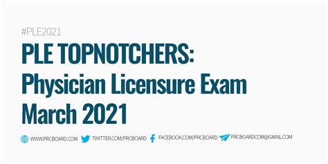 Topnotchers Physician Ple Board Exam Results March 2021