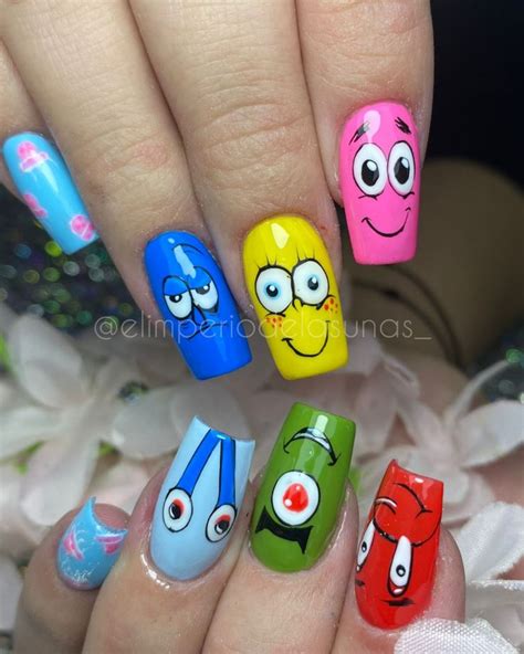 Bob Esponja uñas Manicura Manicura de uñas Uñas de pies sencillas