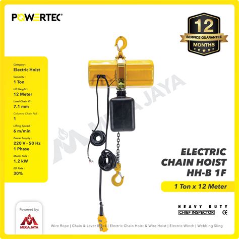 Dapatkan Produk Electric Chain Hoist F Merek Powertec Hh B T X M