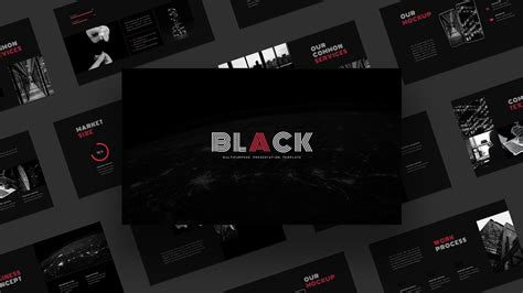 Modern & Minimal Dark Theme Pitch Deck Presentation Templates for PowerPoint and Google Slides ...