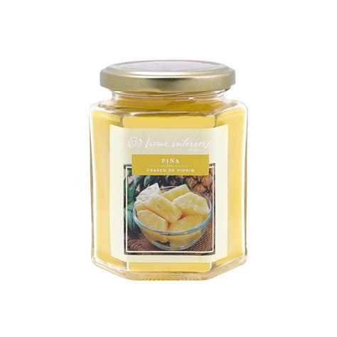 80154 Glass Jar Candle Pineapple Scent Home Interiors