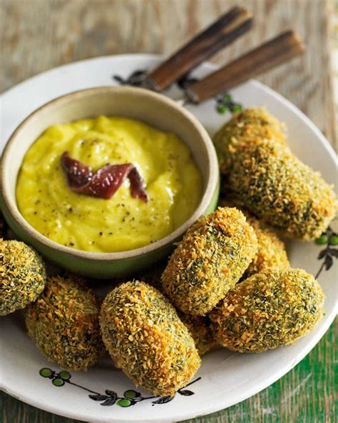 Spinach fritters with anchovy aïoli recipe delicious magazine