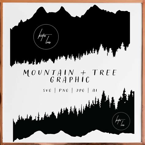 Mountain Tree Graphic SVG Vector Png JPG Ai Cricut Cut File DIY Cut ...