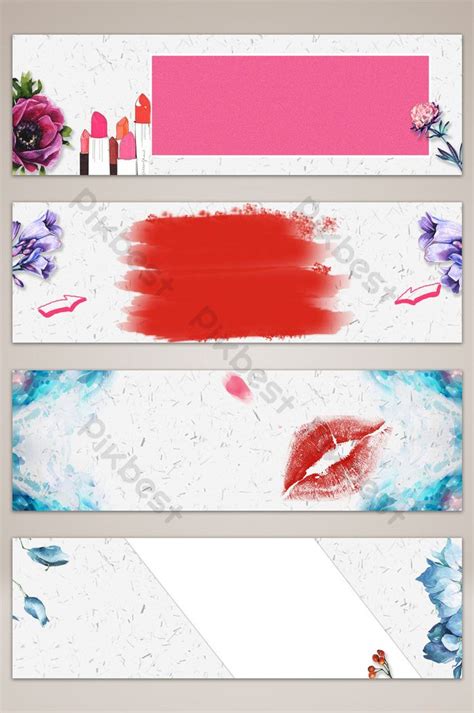 Watercolor Cartoon Makeup Cosmetics Banner Poster Background ...