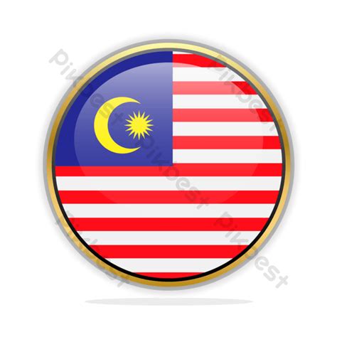 Malaysia Flag Button Design Template Vector Png Images Eps Free