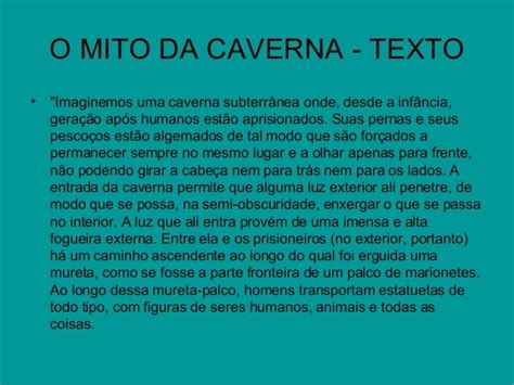 Texto Sobre O Mito Da Caverna De Platão Texto Exemplo