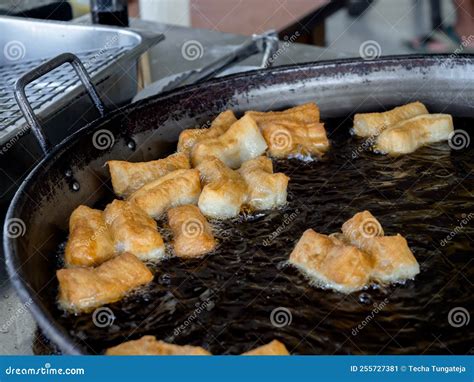 Deep Fried Dough Sticks Or Patongko In Thai Asian Famous Street Food