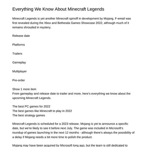 Everything We Know About Minecraft Legendshvjbp.pdf.pdf | DocDroid