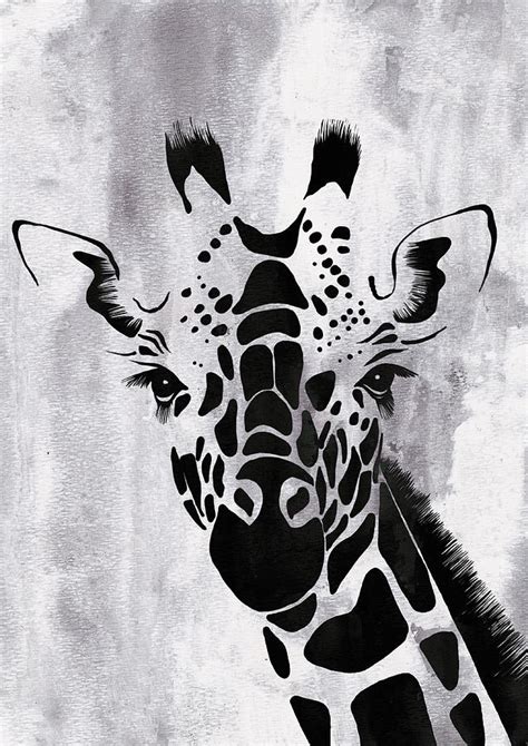 Black And White Paintings Of Animals