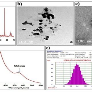 Characterization Of The Synthesized Gold Nanoparticles Au NPs Showing