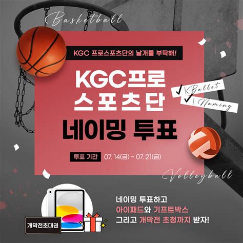 Kgc인삼공사 농구 배구 프로스포츠단 팀명 공모전 개최