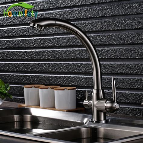 Nickel Brushed Kitchen Purification Faucet Pure Water Mixer Tap Hot And Cold Water Mixer Tap