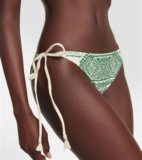 Printed Self Tie Bikini Bottoms In Green Johanna Ortiz Mytheresa