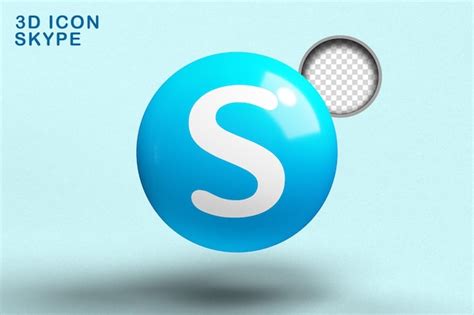 Premium PSD Skype Social Media Icon In Ball Shape 3d PNG Transparent