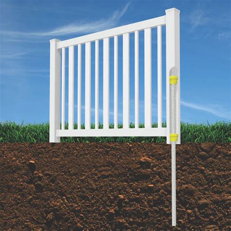 Wambam Fence Sturbridge No Dig 4 Ft H X 6 Ft W White Vinyl Flat Top