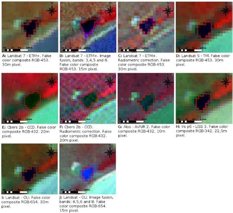 Images Of Water Body In False True Color Composite In Sensors Ccd