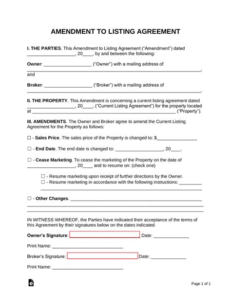 Contract Amendment Template