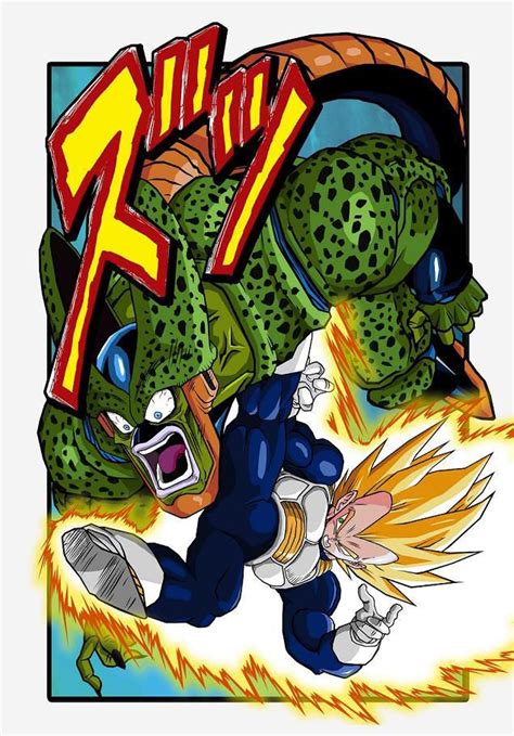 Vegeta vs Cell by Akira Toriyama Dragon Ball Gt, Dragon Ball Tattoo ...