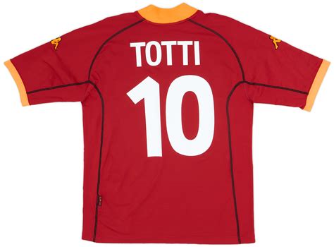 2001 02 Roma Home Shirt Totti 10 8 10 XL