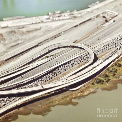 Aerial View Of Freeway Traffic Photograph - Aerial View Of Freeway Traffic Fine Art Print ...