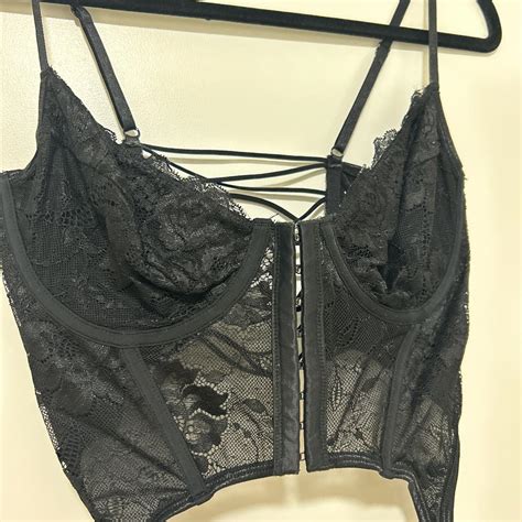 Glassons Black Lace Corset Size Depop