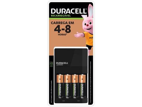 Carregador de Pilhas Recarregáveis AA e AAA Duracell 4 Pilhas AA