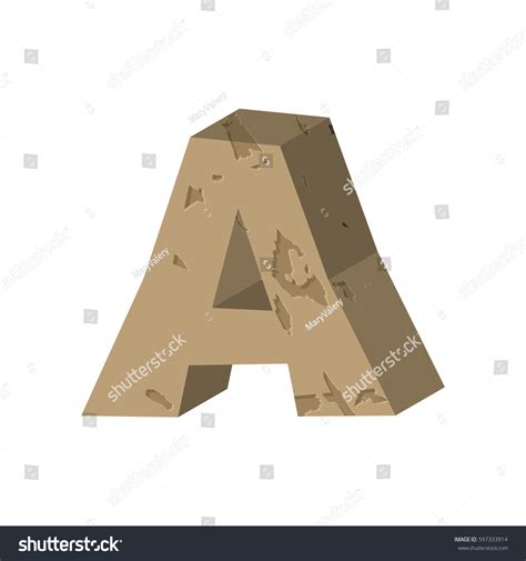 Letter Stone Font Rock Alphabet Symbol Stock Vector (Royalty Free ...