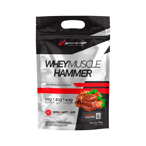 Whey Muscle Hammer Refil 900g Proteína Body Action RTKD Esportes