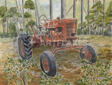 "old antique farm tractor" Painting art prints and posters by Derek ...