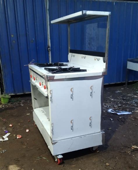 Lpg Stainless Steel Counter With Two Burner Gas Range For Commercial