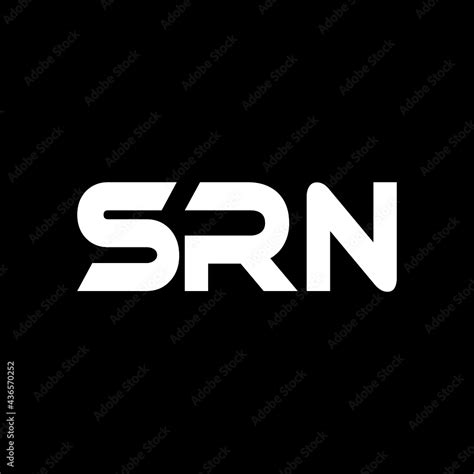 SRN letter logo design with black background in illustrator, vector logo modern alphabet font ...