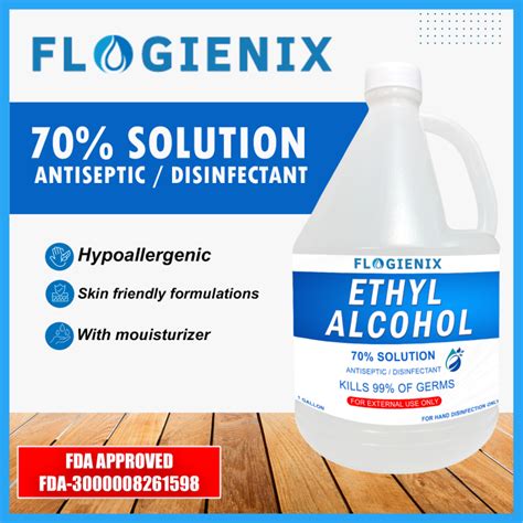 Flogienix 70 Ethyl Alcohol Disinfectant Antiseptic 1 Gallon Lazada PH