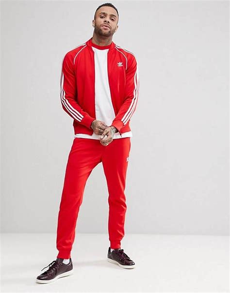 Adidas Originals Adicolor Tracksuit In Red Red Adidas Tracksuit