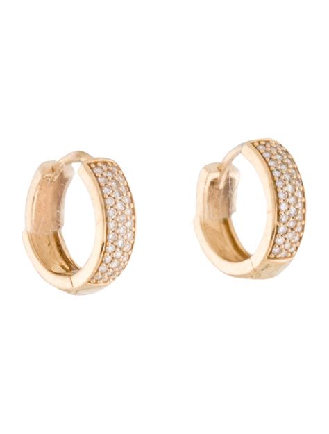 Mejuri 14k Diamond Pave Bold Huggie Hoops 14k Yellow Gold Hoop