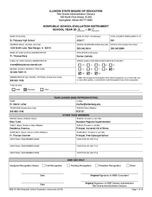 Fillable Online Isbe 91 04A Nonpublic School Evaluation Instrument