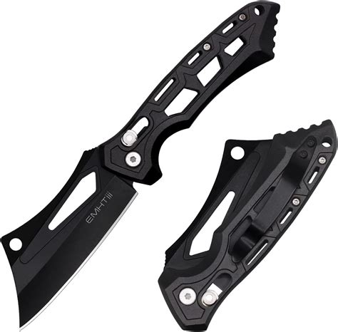 Emhtiii Cuchillo Plegable De Bolsillo Para Cuchillos Hoja Negra De