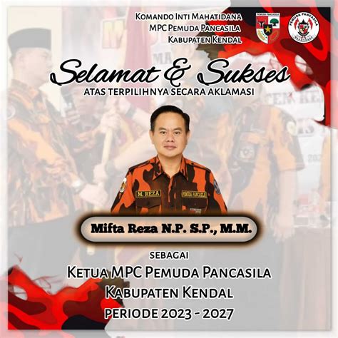 Mifta Reza Pimpin MPC Pemuda Pancasila Kendal Periode 2023 2027